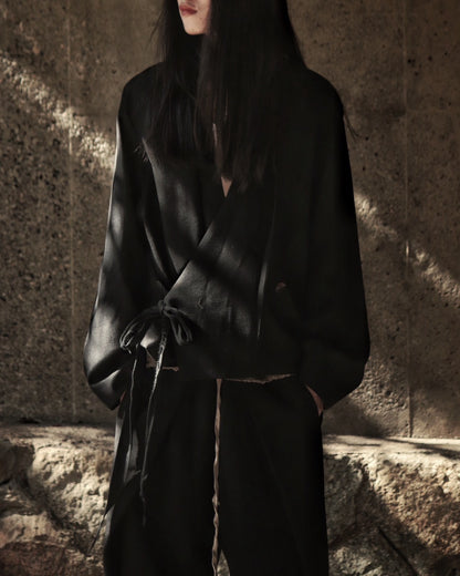 collarless tailored jacket