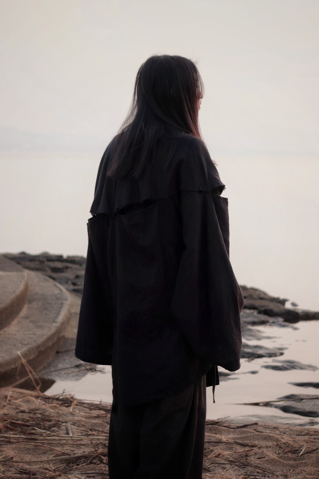mid-length slit haori
