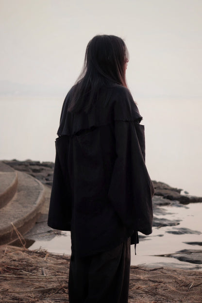 mid-length slit haori