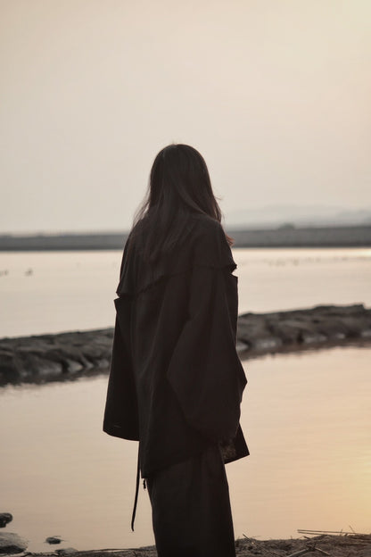 mid-length slit haori