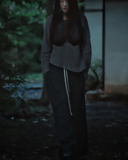 asymmetry tuck easy pants