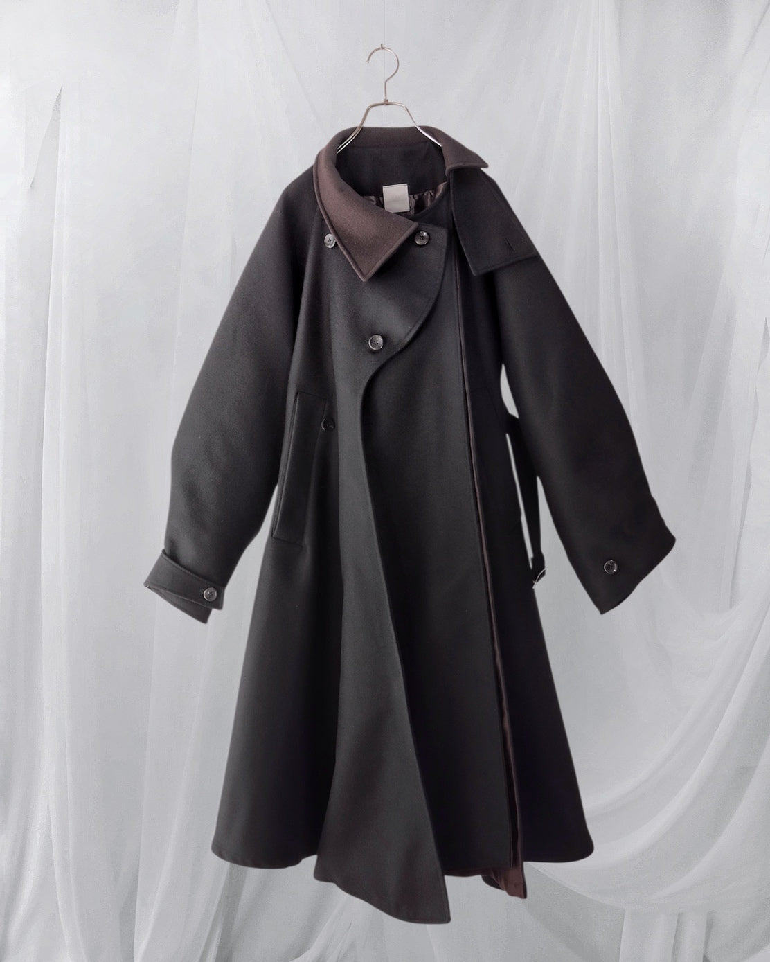 wool melton asymmetry coat