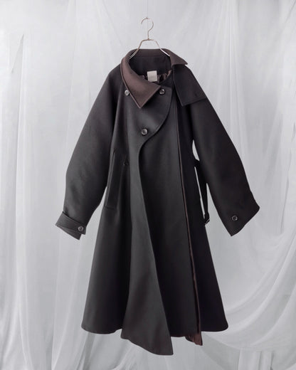 wool melton asymmetry coat