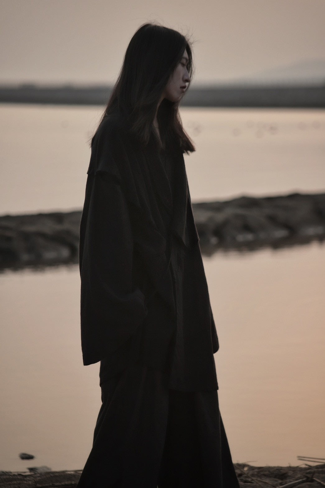 mid-length slit haori