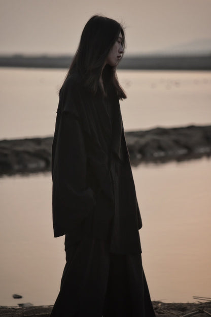 mid-length slit haori