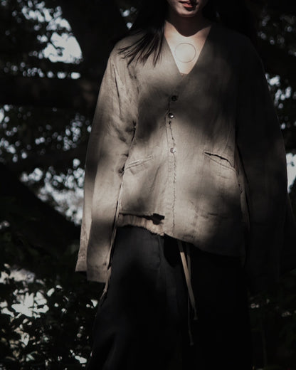 collarless jacket