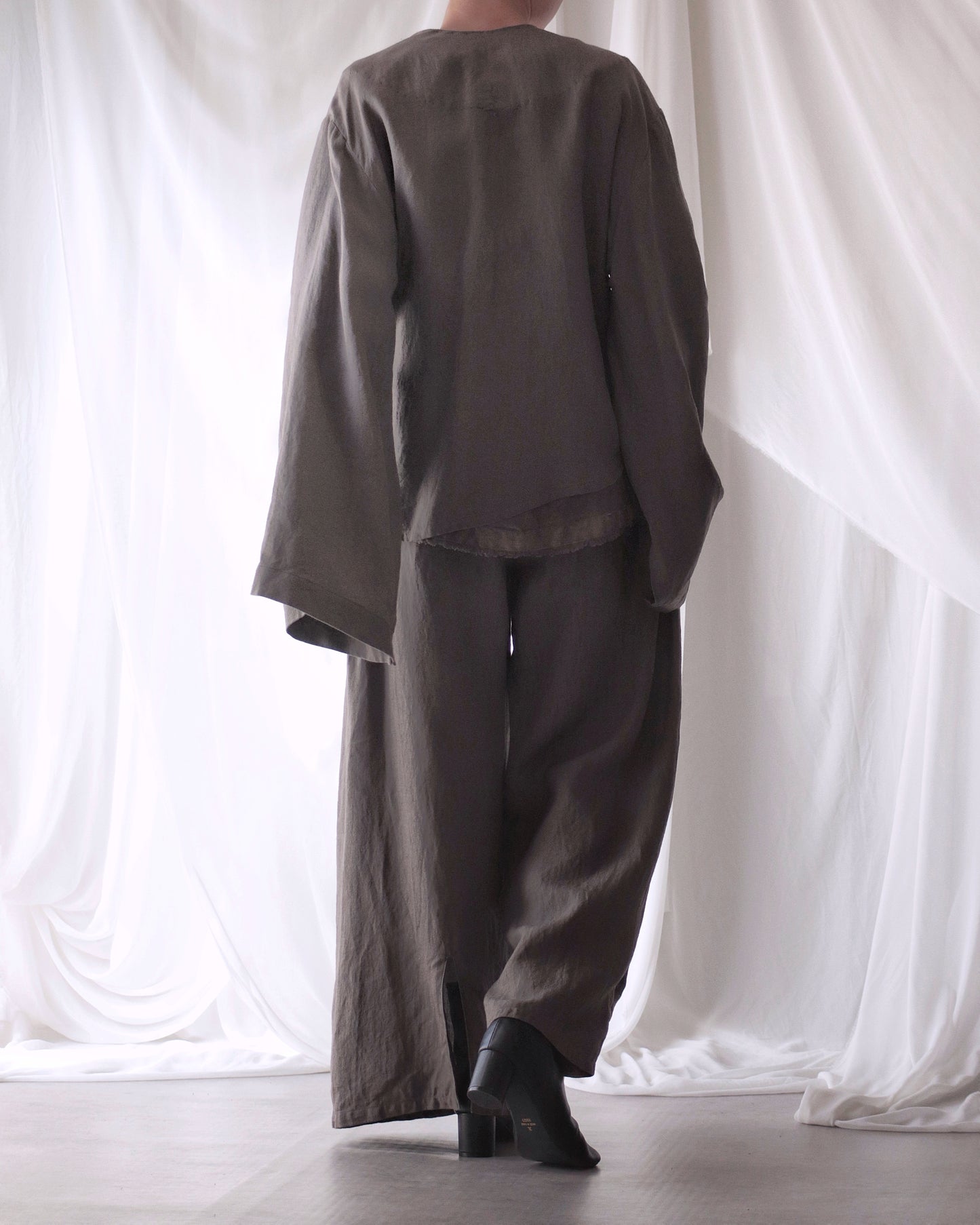 collarless jacket