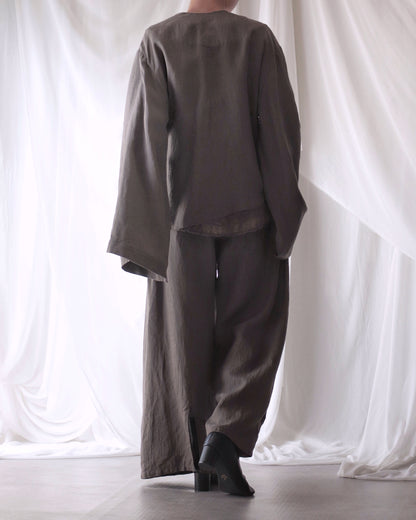 collarless jacket
