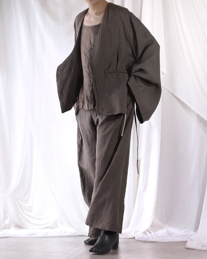 collarless jacket