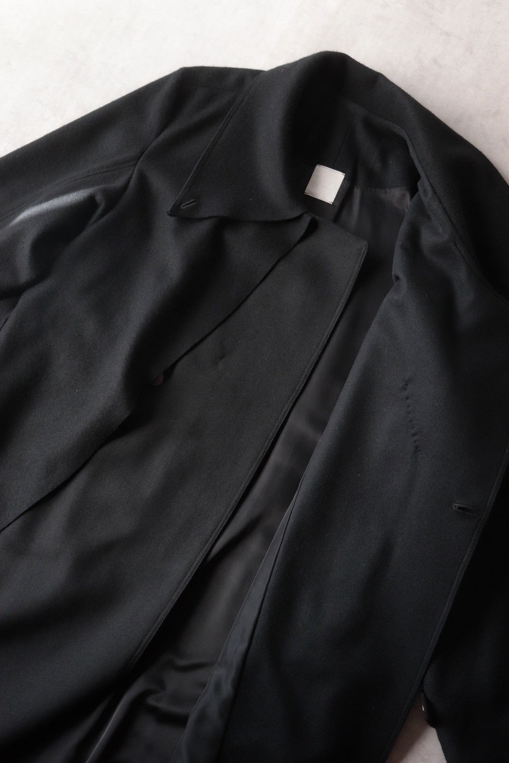 melton&gabardine layered coat