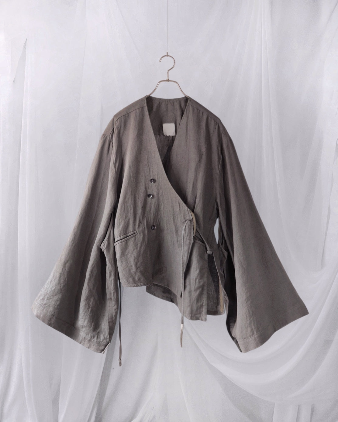 collarless jacket