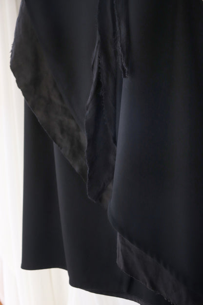 wrapped layered frayed skirt