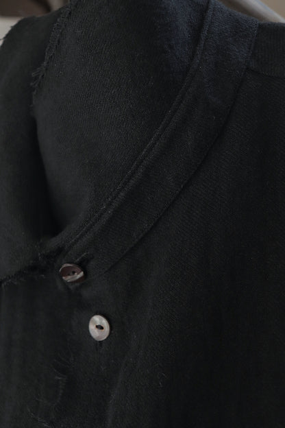 cut off flare sleeve shirt/black