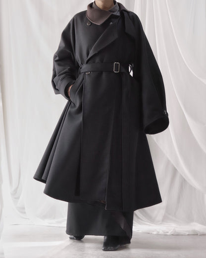 wool melton asymmetry coat
