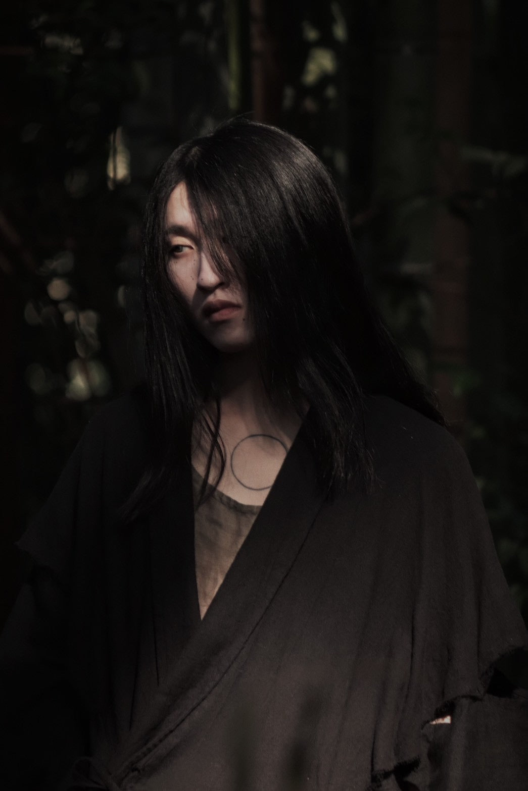 mid-length slit haori