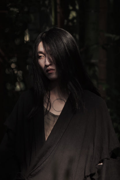 mid-length slit haori