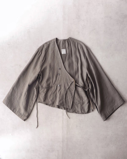 collarless jacket