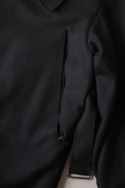 melton&gabardine layered coat