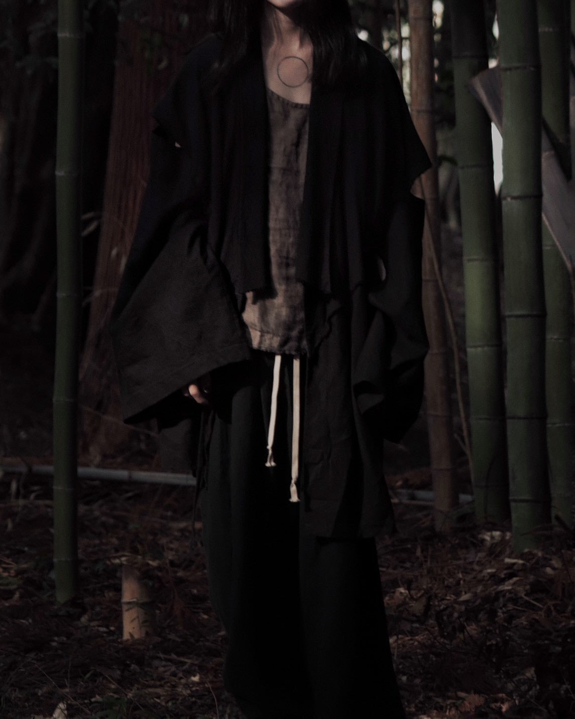mid-length slit haori