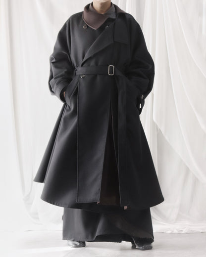 wool melton asymmetry coat