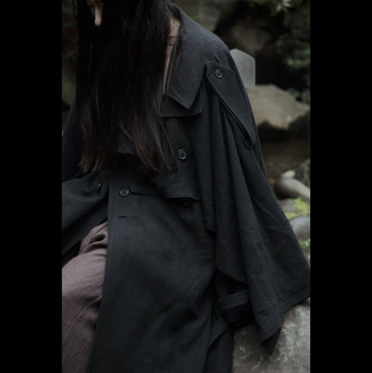 linen layered coat