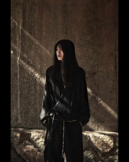 collarless tailored jacket