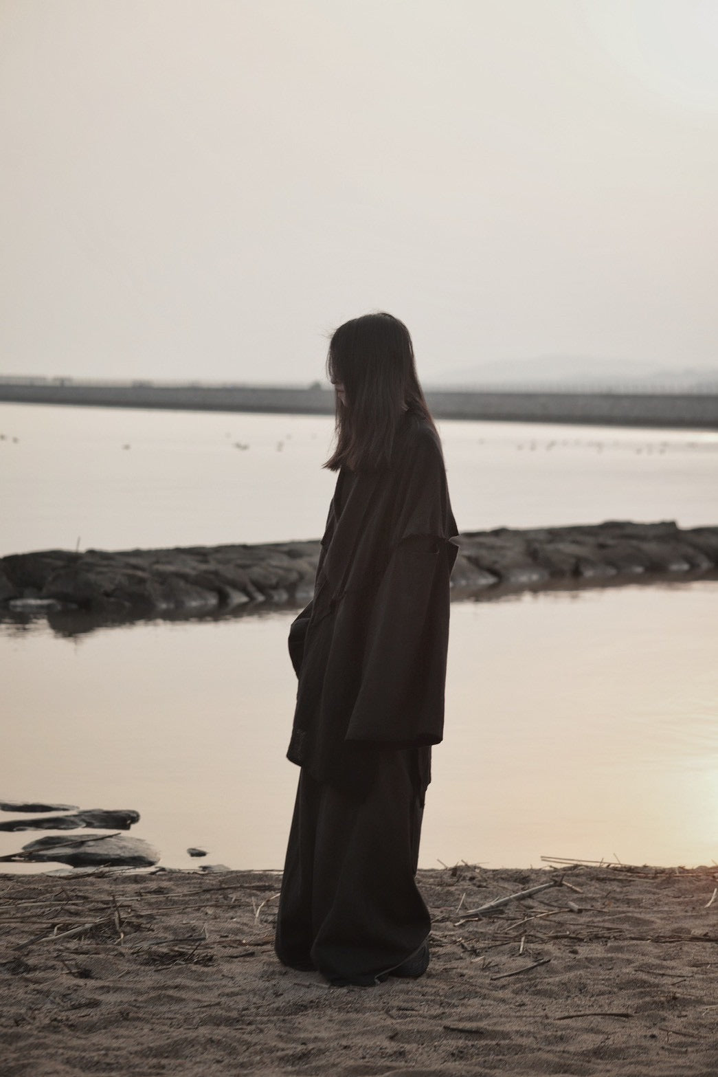 mid-length slit haori