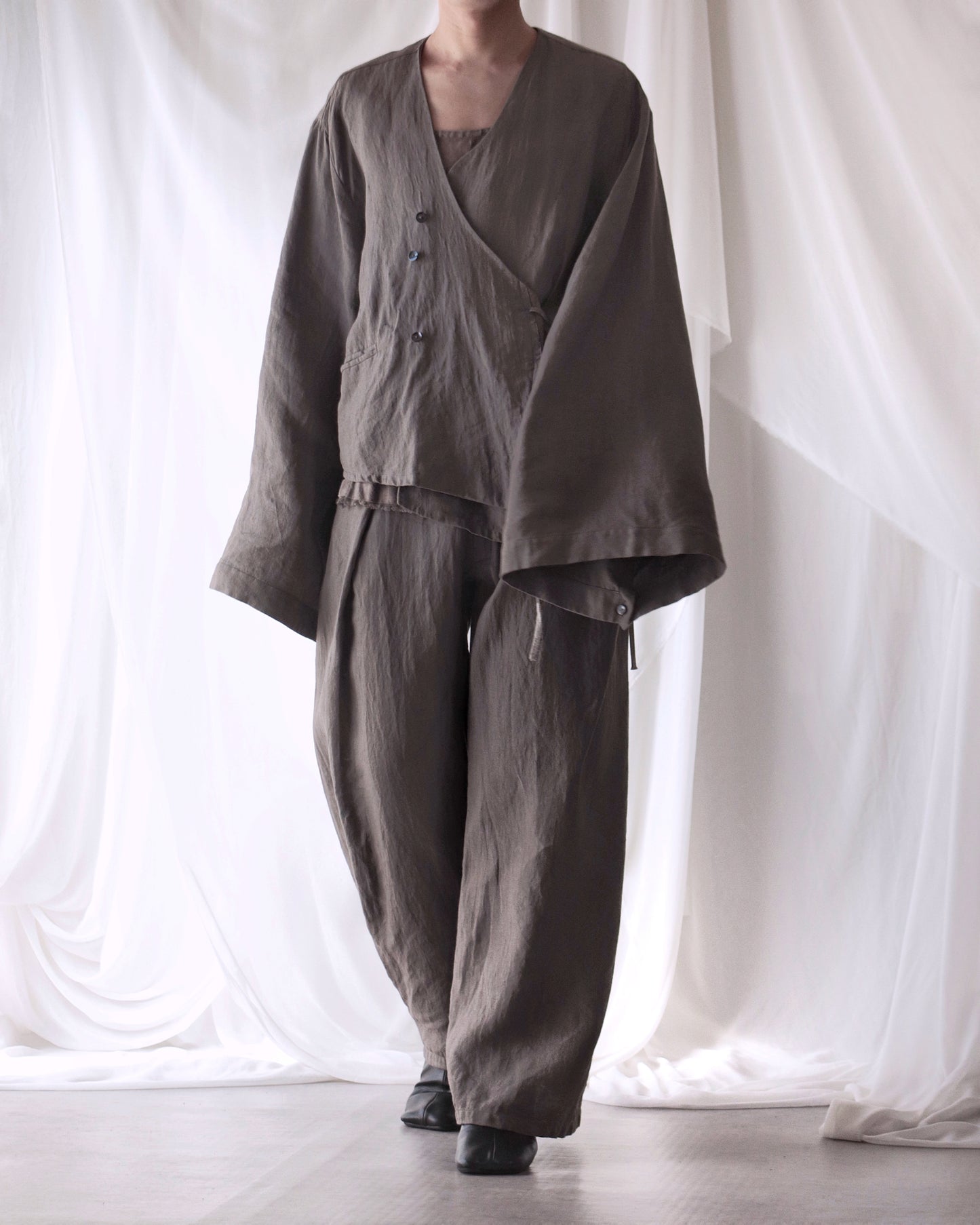 collarless jacket