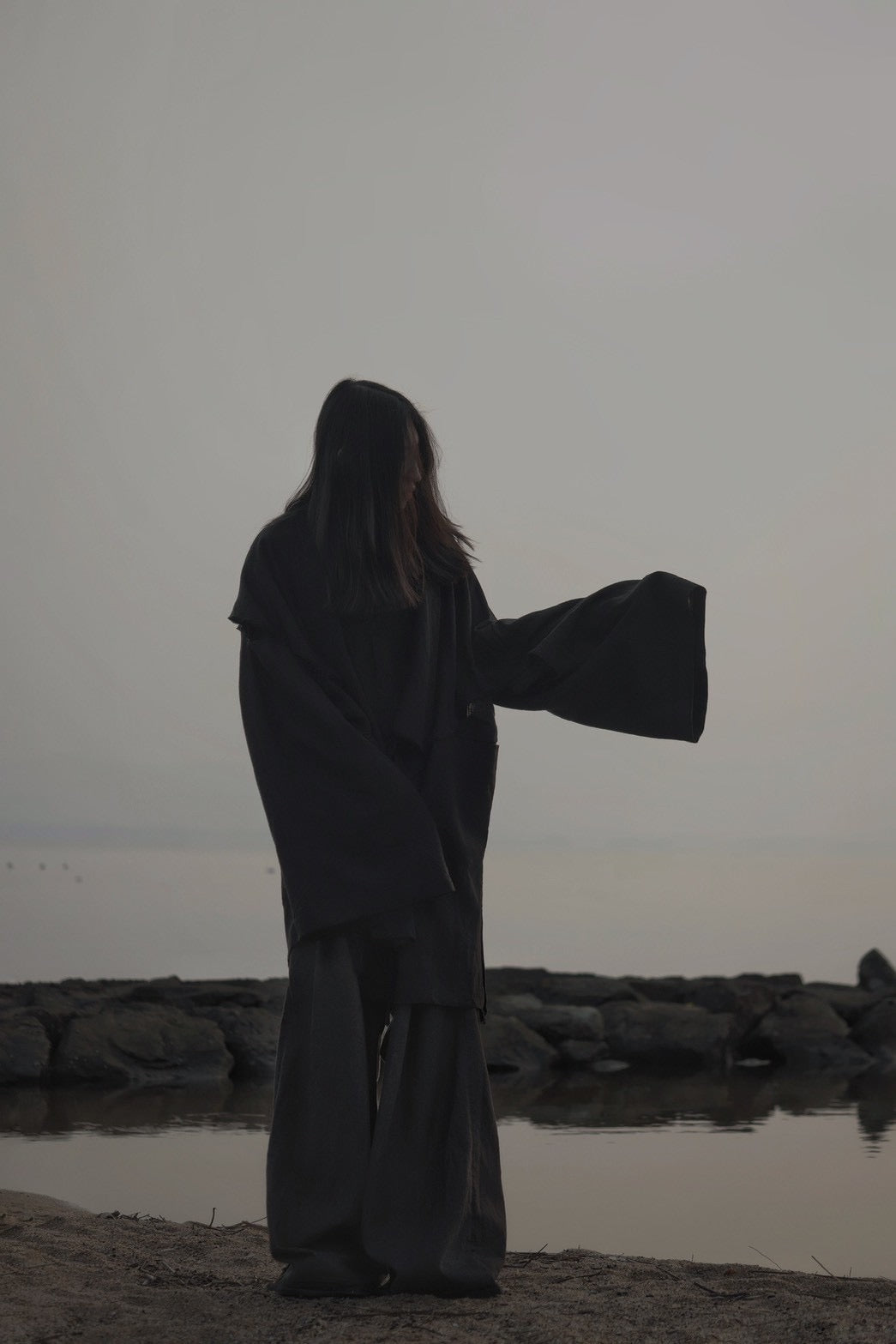 mid-length slit haori