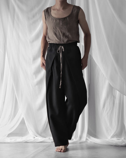 tucked tapered easy slacks