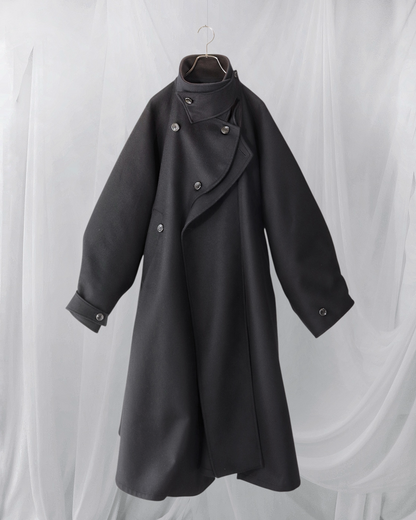 wool melton asymmetry coat