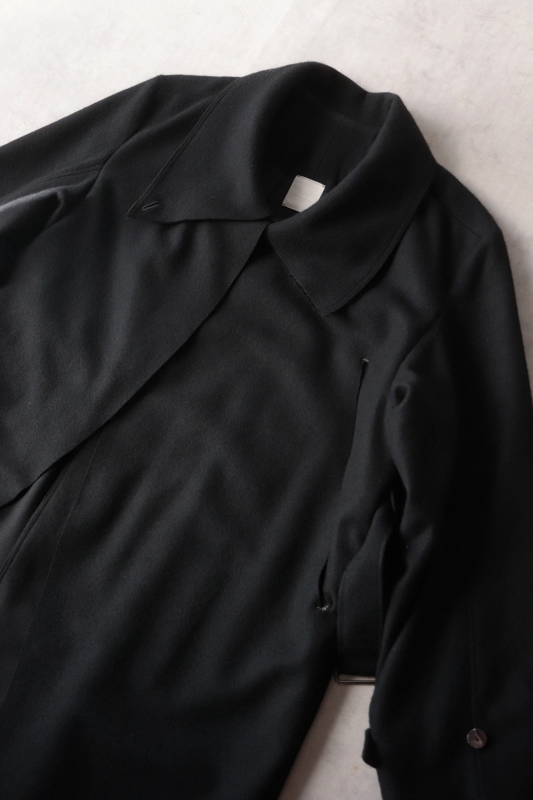 melton&gabardine layered coat