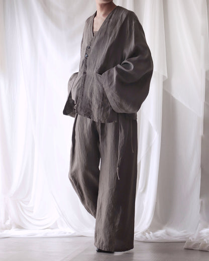 collarless jacket