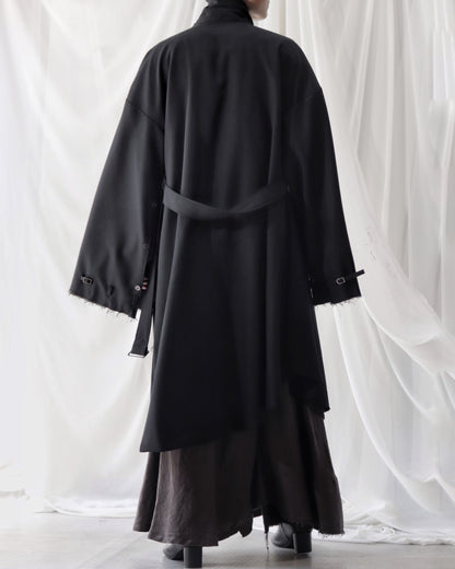 layered frayed coat