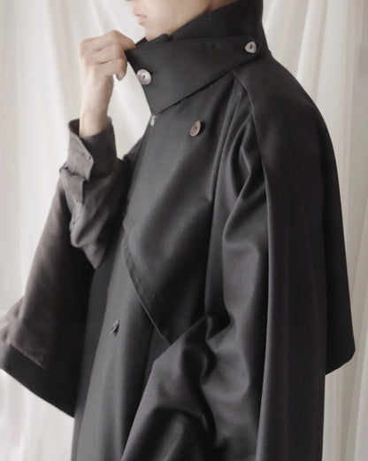 wool layered trench coat