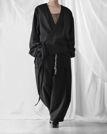collarless tailored jacket