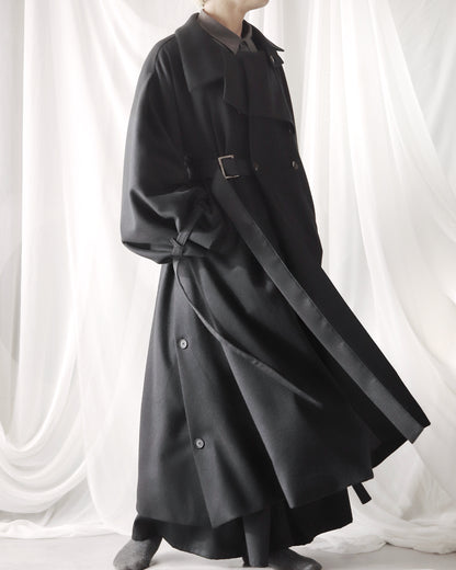 wool layered trench coat