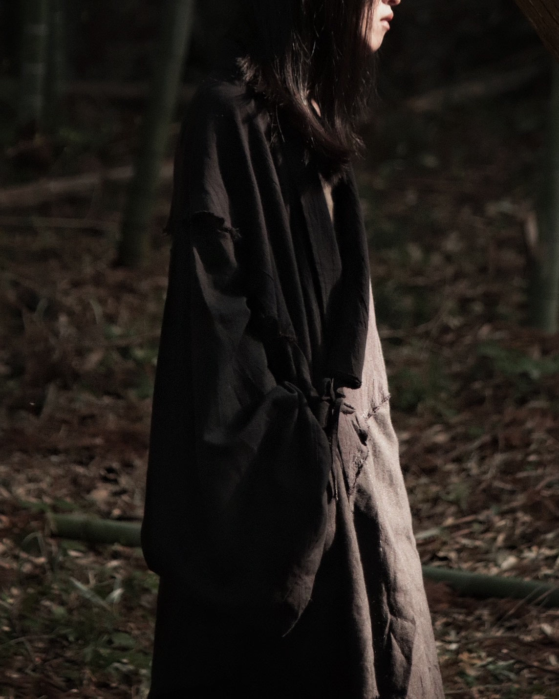 mid-length slit haori