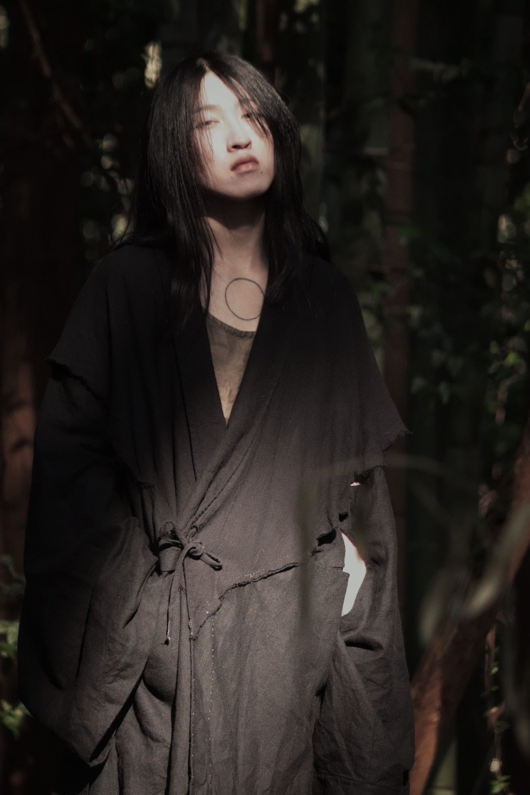 mid-length slit haori
