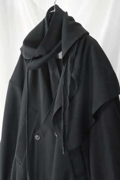 layered frayed coat