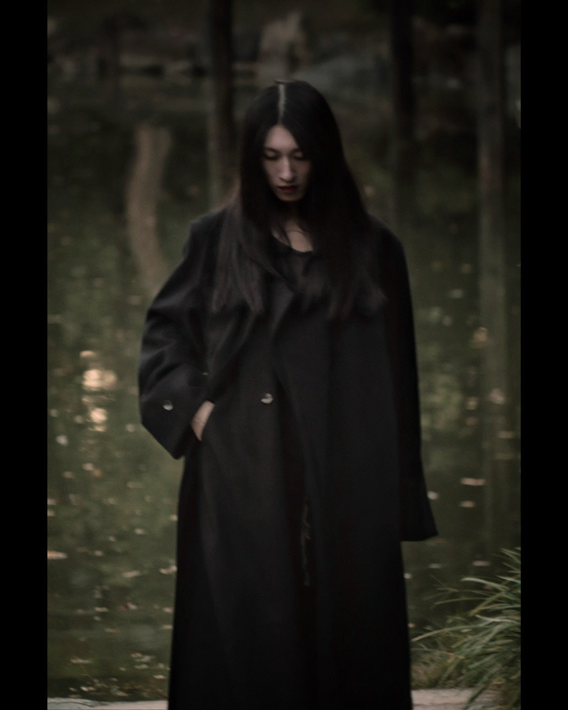 melton&gabardine layered coat