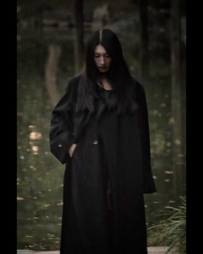 melton&gabardine layered coat