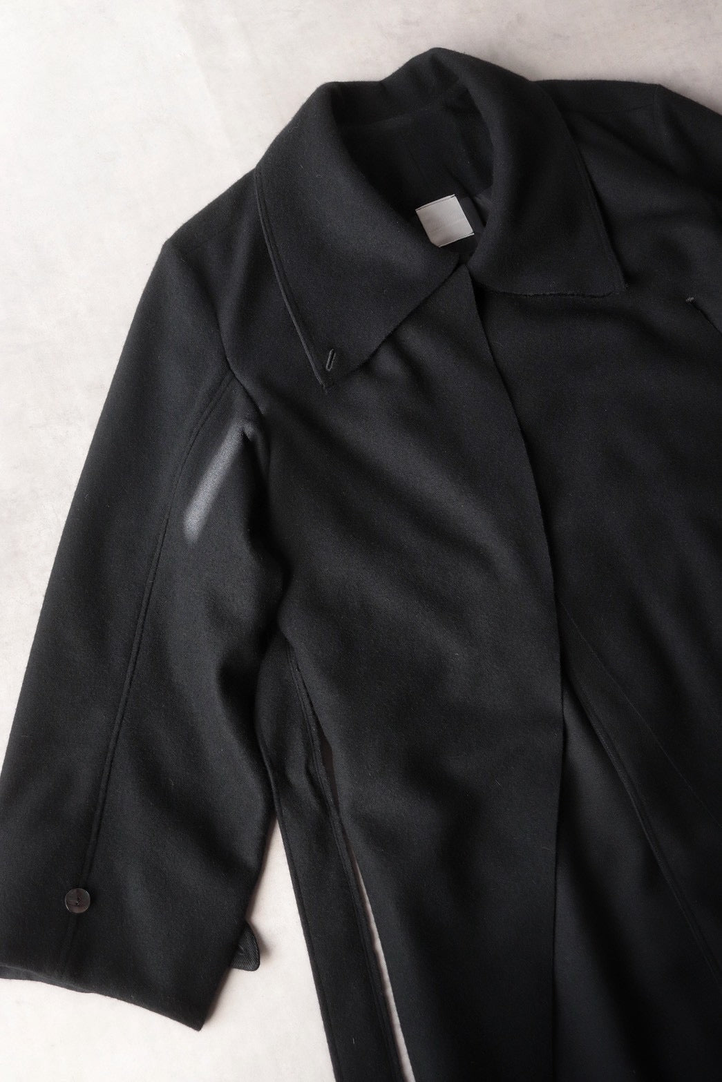 melton&gabardine layered coat