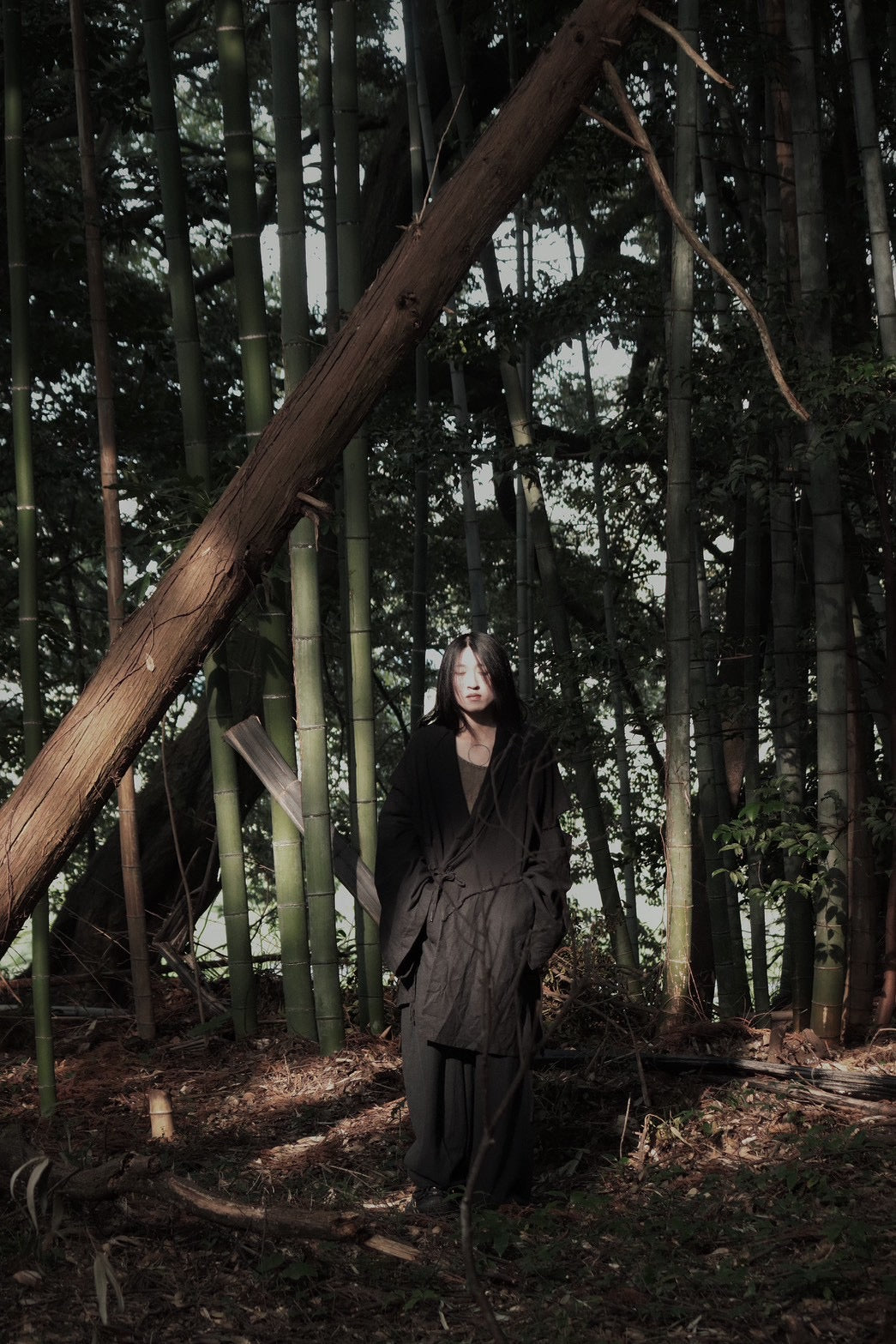 mid-length slit haori