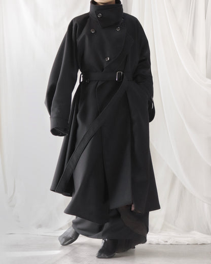 wool melton asymmetry coat