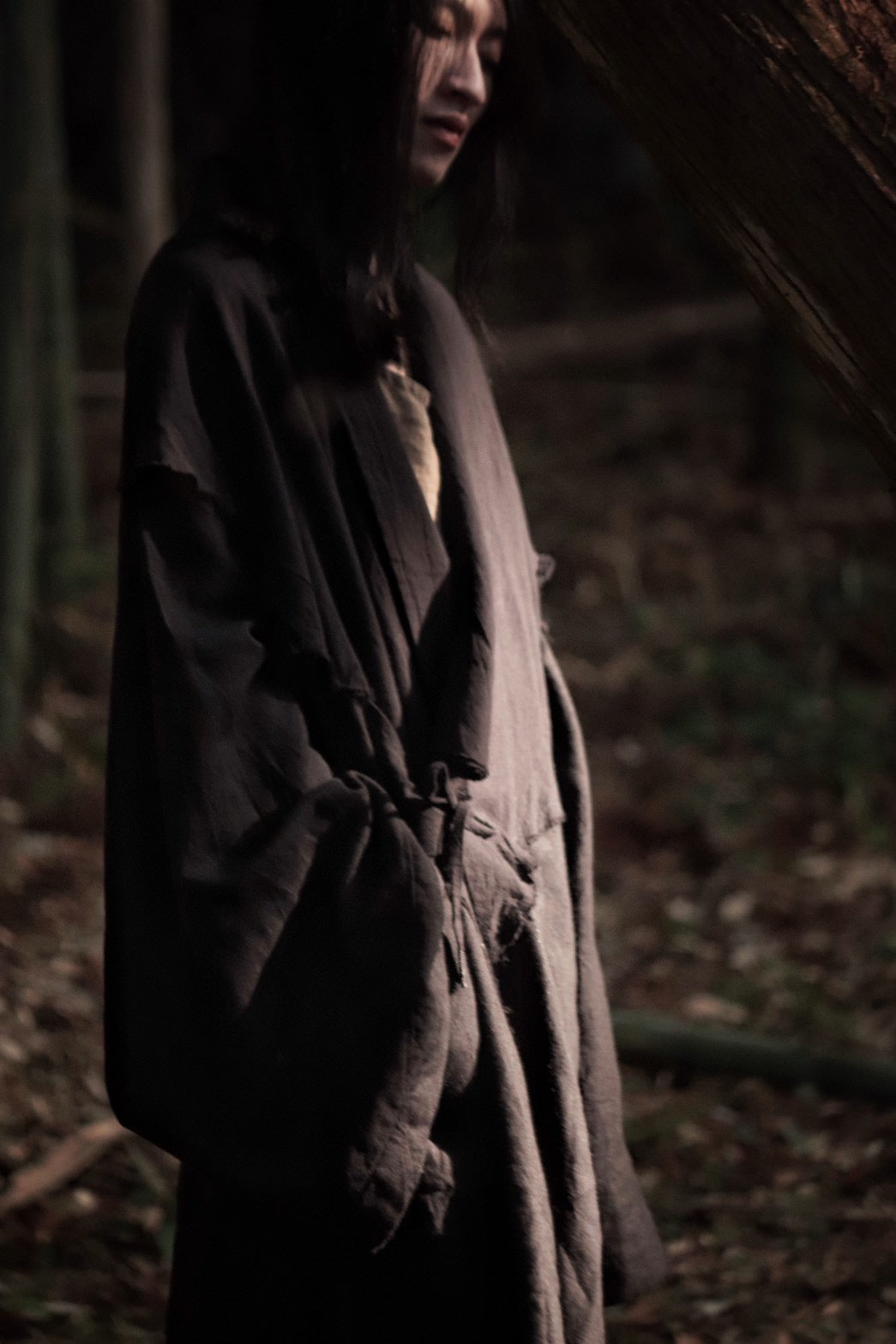 mid-length slit haori