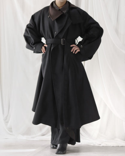 wool melton asymmetry coat