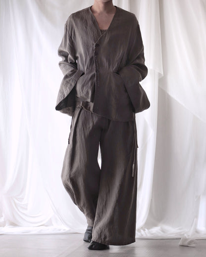 collarless jacket