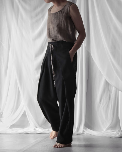 tucked tapered easy slacks