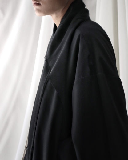 layered frayed coat